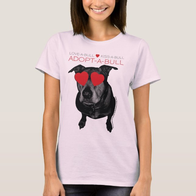 "Adopt-A-Bull" Fundraiser Hund Rädding i centrala  T-shirt (Framsida)