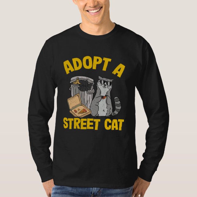 Adopt A Street Cat Raccoon 5 T Shirt (Framsida)