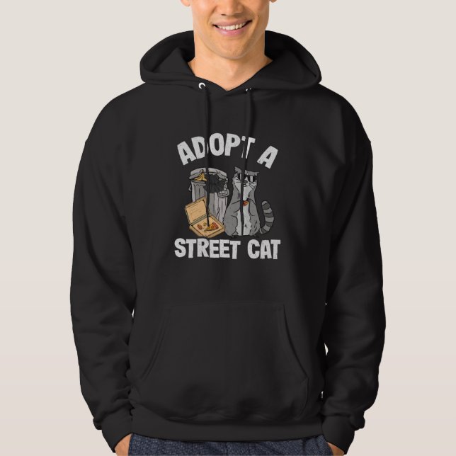 Adopt A Street Cat Trash Garbage Panda Pizza Racco Hoodie (Framsida)