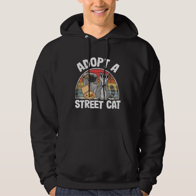 Adopt A Street Cat Trash Garbage Panda Raccoon  2 Hoodie (Framsida)