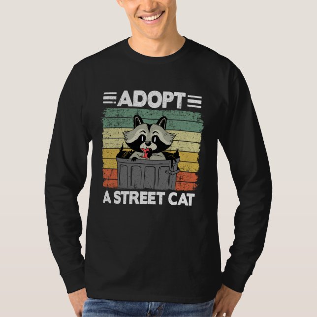 Adopt A Street Cat Trash Garbage Panda Raccoon 3 T Shirt (Framsida)