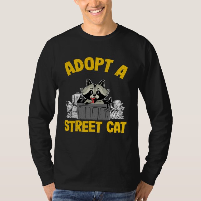 Adopt A Street Cat Trash Garbage Panda Raccoon  3 T Shirt (Framsida)