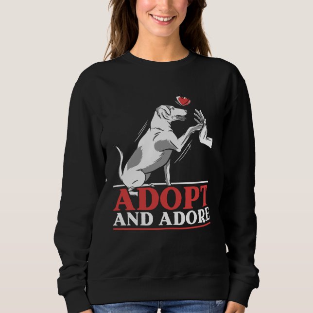 Adopt And Adore Animal Rights Activist Animal Resc T Shirt (Framsida)