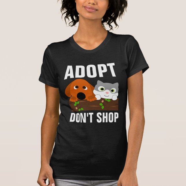 ADOPT DON INTE SHOP, CAT & HUND RÄDDING T-Shirts (Framsida)