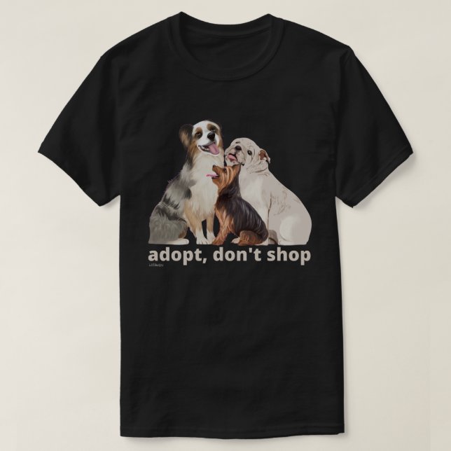 ADOPT DON SHOP spara Djuren rädding hundar T Shirt (Design framsida)