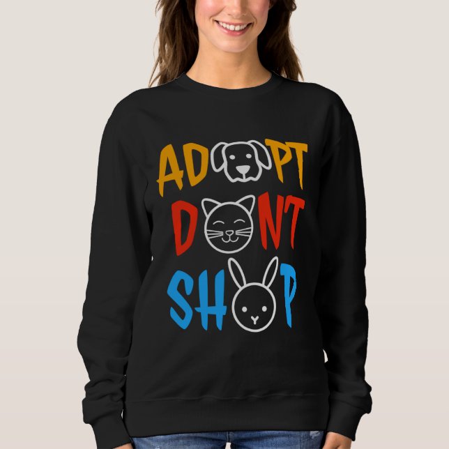 Adopt Don t Shop Animal  Animal Rescue T Shirt (Framsida)