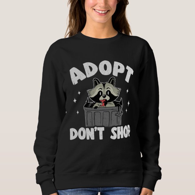 Adopt Don t Shop Trash Garbage Panda Raccoon  2 T Shirt (Framsida)