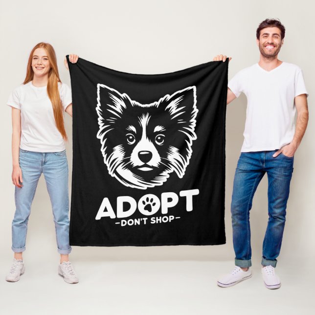 Adopt don't shop 3 fleecefilt (På plats)