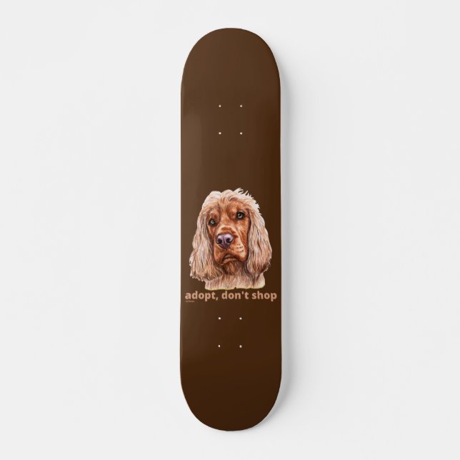 ADOPT, DON'T SHOP (Engelska Cocker Spain)  Mini Skateboard Bräda 18,5 Cm (Framsida)