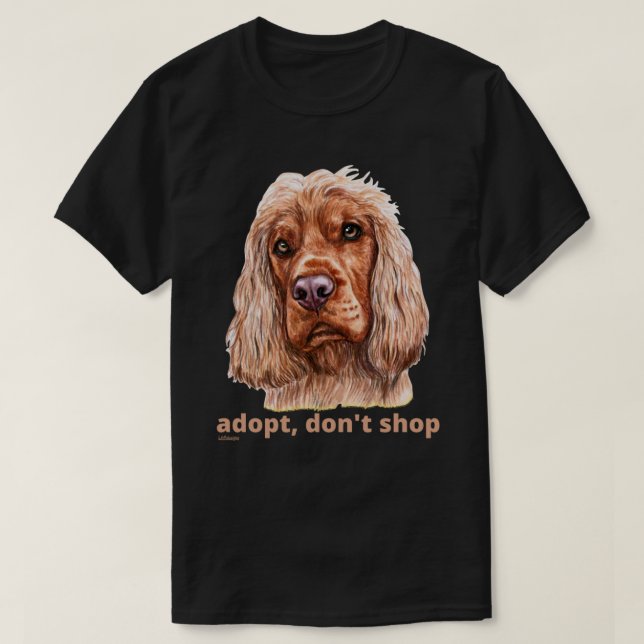 ADOPT, DON'T SHOP (Engelska Cocker Spain) T Shirt (Design framsida)