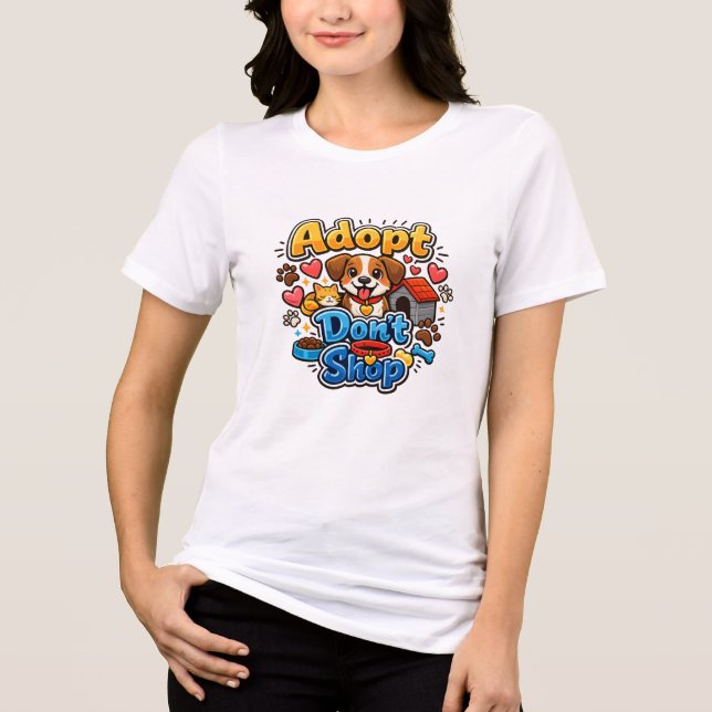 Adopt Don't Shop hundälskare T Shirt (Framsida)