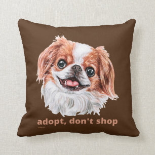 ADOPT, DON'T SHOP (Japanska spanjoren), söt hund Kudde