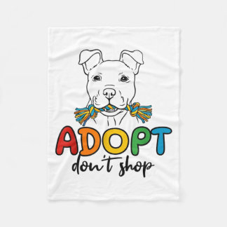 Adopt Dont Shop Rescue Awareness Colorful Cute Fleecefilt