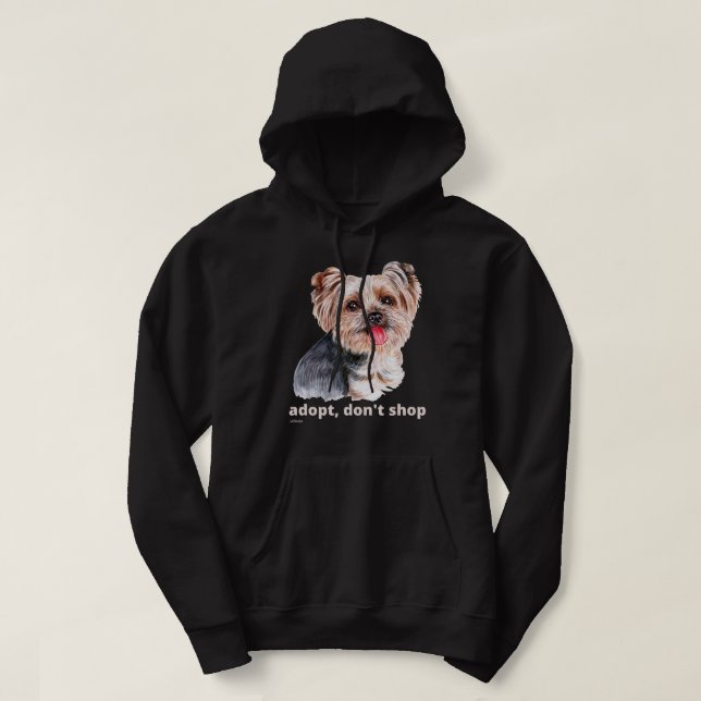 ADOPT, DON'T SHOP (Yorkshire Terrier) söt hund Hoodie (Design framsida)