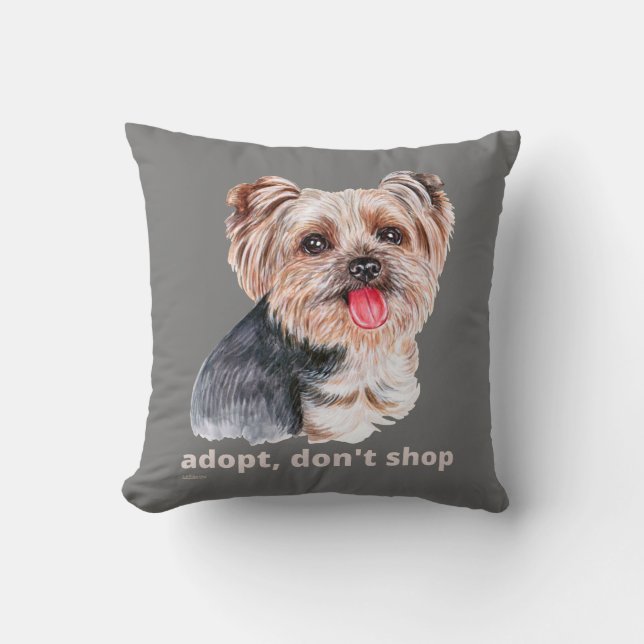 ADOPT, DON'T SHOP (Yorkshire Terrier) söt hund Kudde (Framsida)
