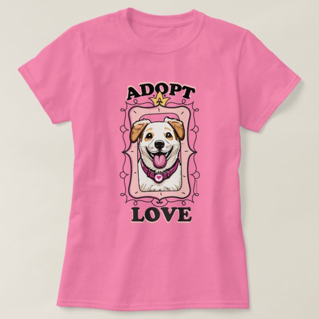 Adopt Kärlek (Anta en Hund) T Shirt (Design framsida)