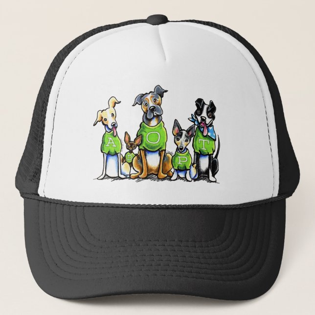 Adopt Shelter Dogs Green Tees Think Adoption Truckerkeps (Framsida)