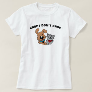 Adopt Shop inte Hund Cat T-Shirt