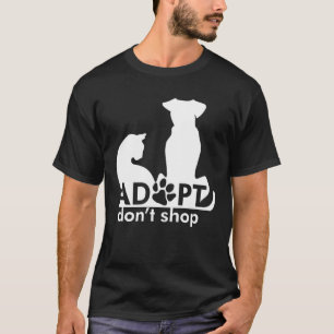 Adopt Shop inte Hund Cat White T Shirt