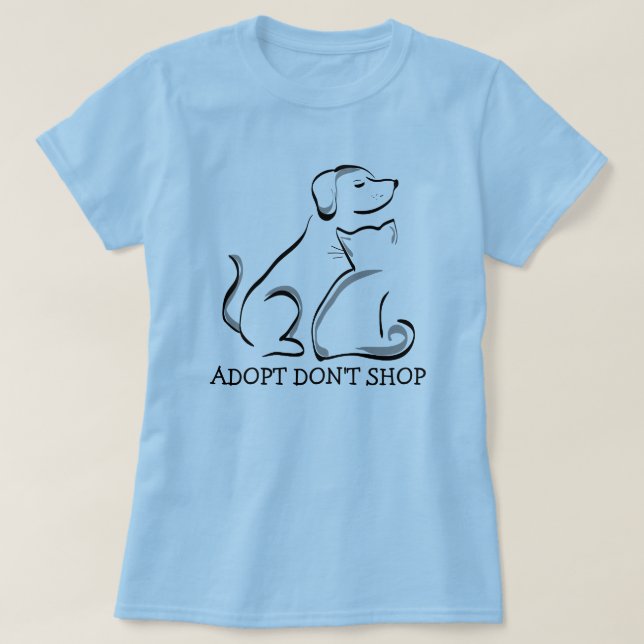 Adopt Shop inte Hund och Cat T-Shirt (Design framsida)
