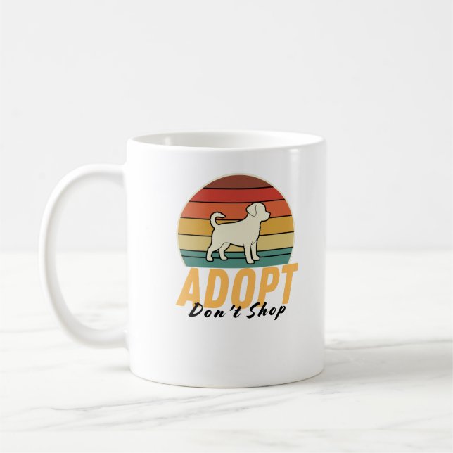 Adopt Shop inte Hund - Rädding Pet Kärlek Kaffemugg (Vänster)