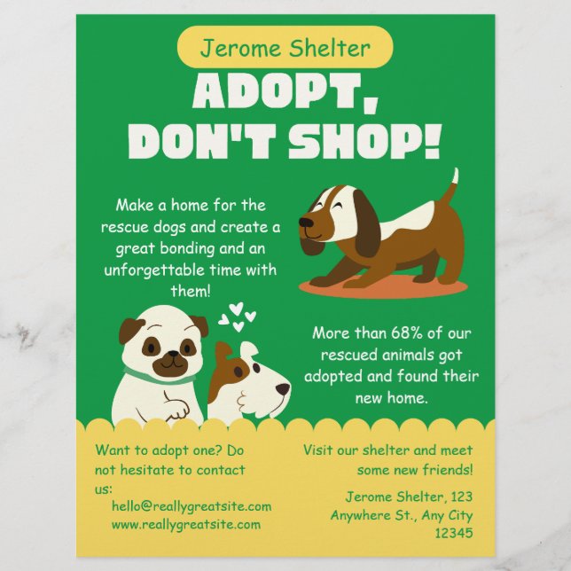 Adopt Shop inte Pet Shelter Reklamblad (Framsidan)