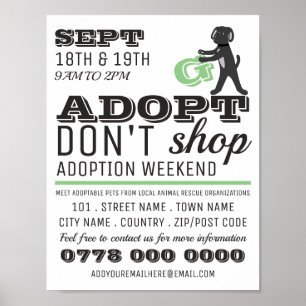 Adopt Shop, Pet Adoption Event Advertising Poster