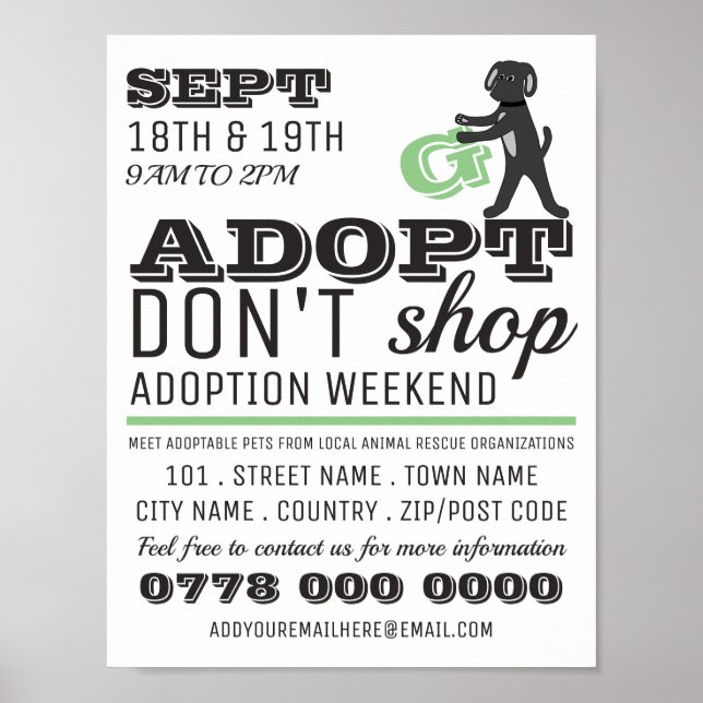 Adopt Shop, Pet Adoption Event Advertising Poster (Framsidan)