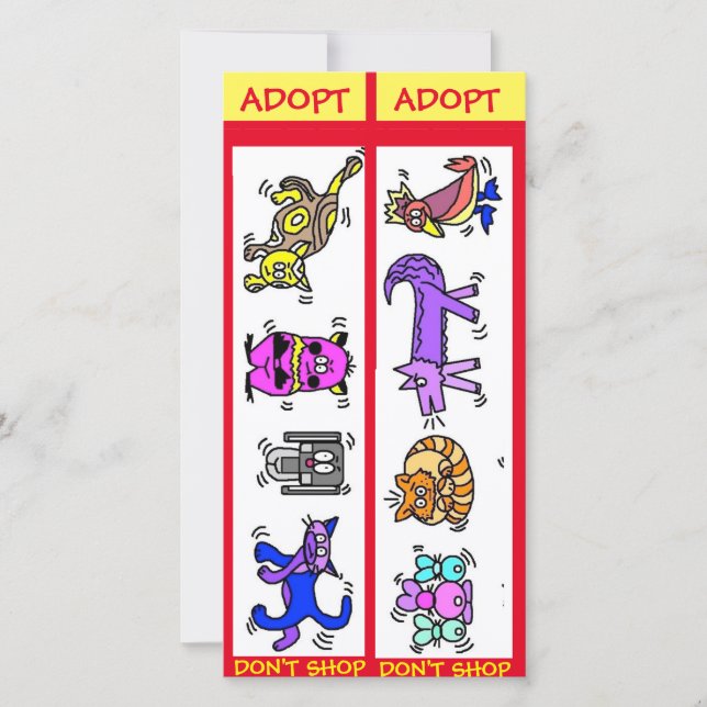 Adopt Shop, Rädda djuren, Bokmärken Kort (Framsida)
