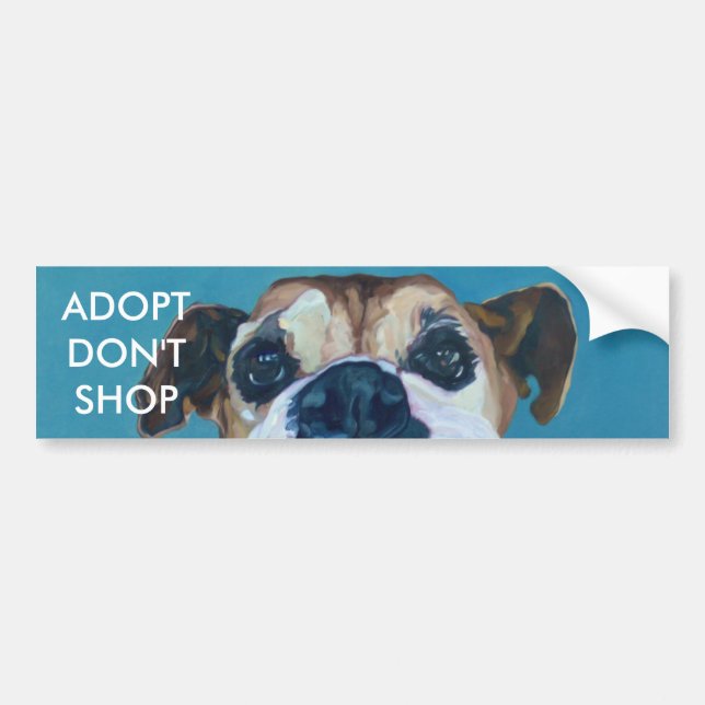 ADOPT SHOPPAR INTE bildekalboxarehunden Bildekal (Framsidan)