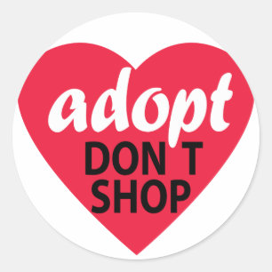 Adopt shoppar inte runt klistermärke
