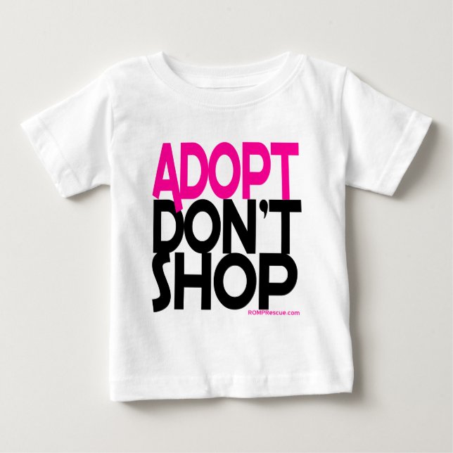 Adopt shoppar inte! Service räddar försök! Tee Shirt (Framsida)