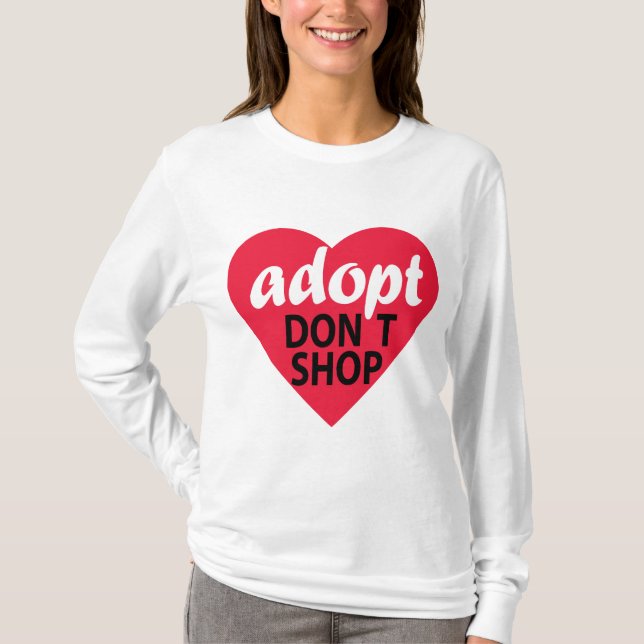Adopt shoppar inte t-shirt (Framsida)