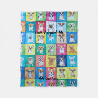 Adopted Dog Fleece Blanket 30" x 40"
