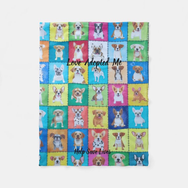 Adopted Dog Fleece Blanket 30" x 40" (Framsidan)