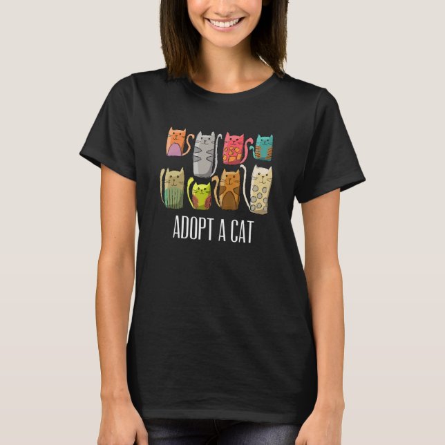 Adoptera en Ca Katträddning Kattadoption T Shirt (Framsida)