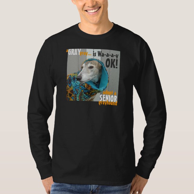 Adoptera en hög vinthund t-shirt (Framsida)