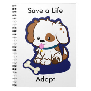Adoptera en hund anteckningsbok med spiral