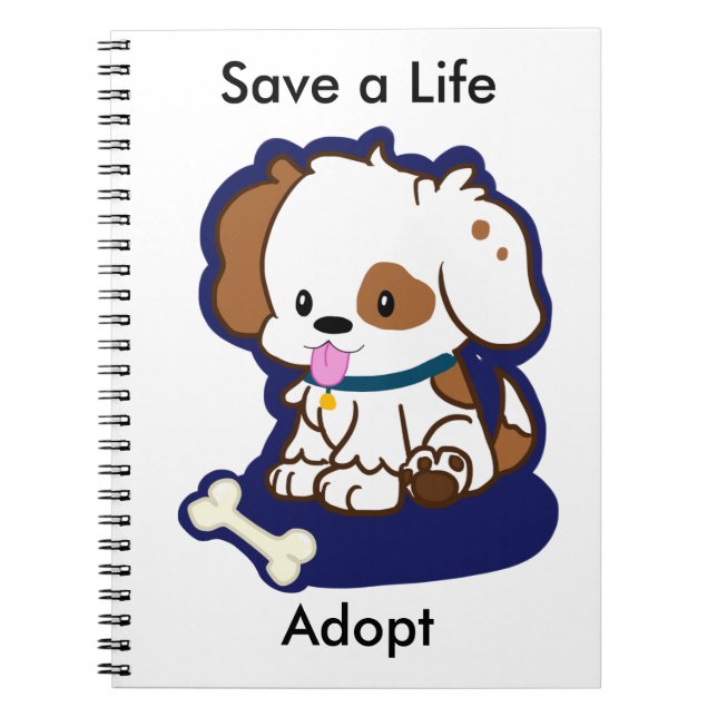 Adoptera en hund anteckningsbok med spiral (Framsidan)
