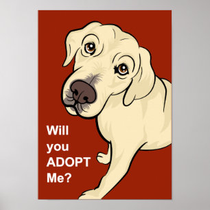 Adoptera en hundaffisch poster