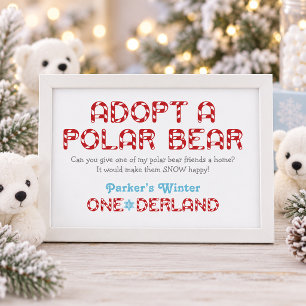 Adoptera en isbjörn Vinter ONEderland-skylt