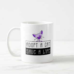 Adoptera en kattspara en livmugg kaffemugg