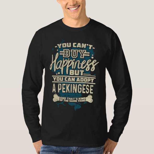 Adoptera en Pekingese räddningshund T Shirt (Framsida)