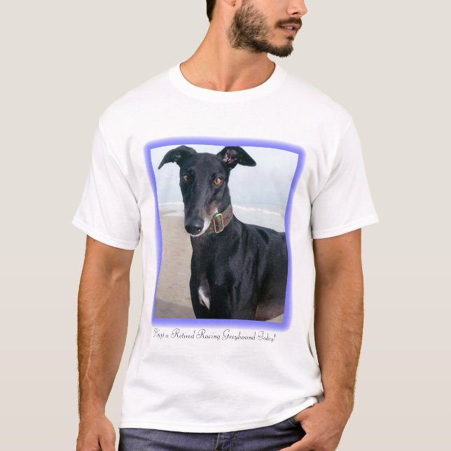 Adoptera en pensionerad tävlings- vinthund i dag tee shirt (Framsida)