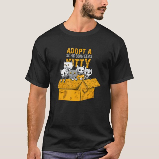 Adoptera en Schrödingers Kitty rolig katt design T Shirt (Framsida)