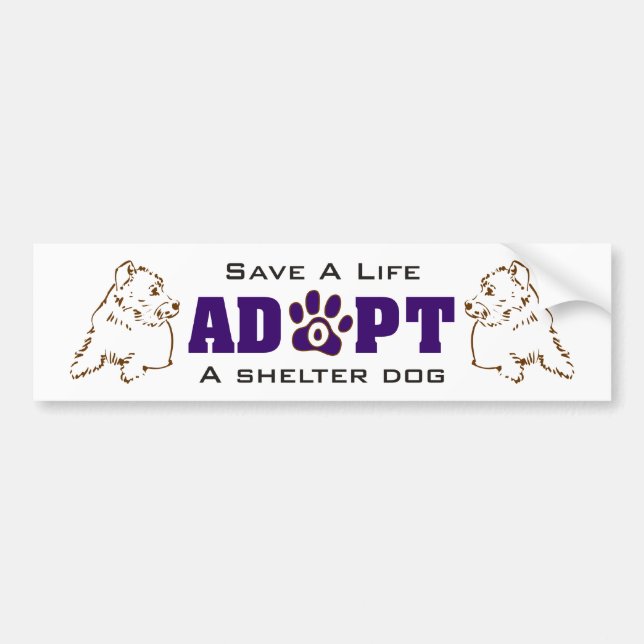 Adoptera en skyddhund 1 bildekal (Framsidan)