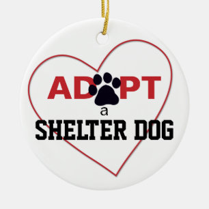Adoptera en skyddhund julgransprydnad keramik