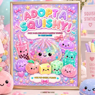 Adoptera en Squishy Take Home Party Favor Skylt