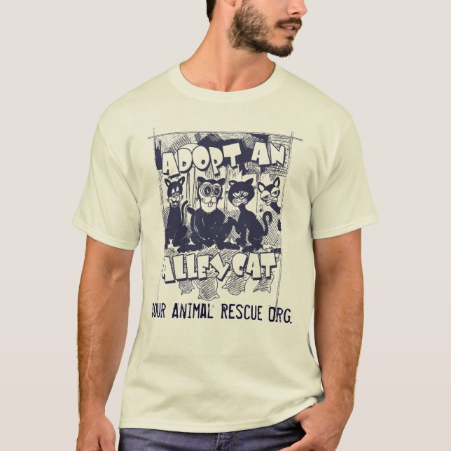 Adoptera en strykarkatt vid Mudge studior Tee Shirt (Framsida)