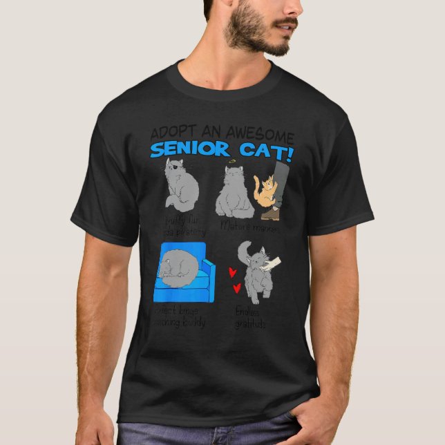 Adoptera En Underbar Gammal Katt T Shirt (Framsida)